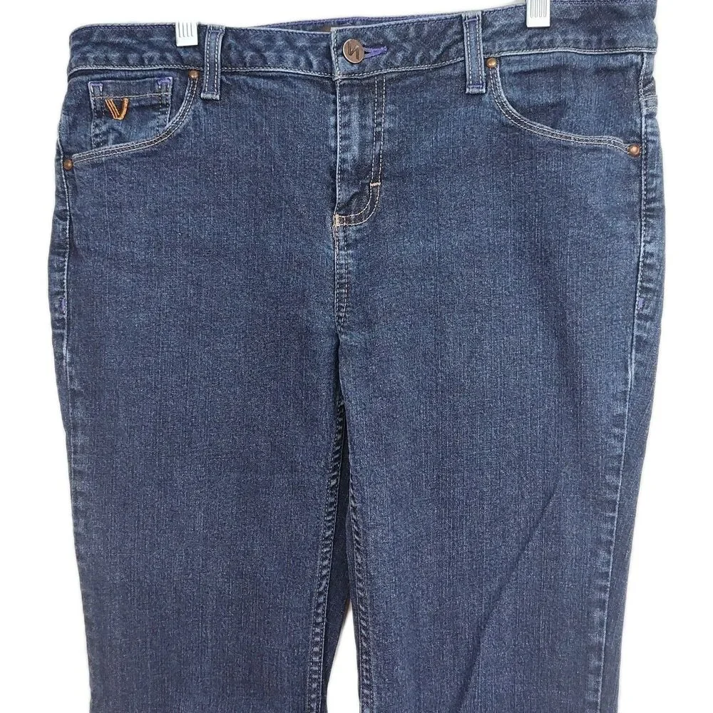 Victor Alfaro women's bootcut jeans, size 10, dark wash blue‎